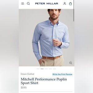 Brand new Peter Millar Light Blue Plaid Men's Shirt